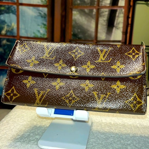 #824| LouisVuitton Monogram wallet+ chain, some loose stitching, well maintained - Picture 7 of 16